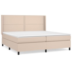 vidaXL Boxspringbett Matratze Cappuccino-Braun 200x200cm Kunstleder