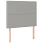 vidaXL Boxspringbett mit Matratze & LED Hellgrau 90x190 cm Stoff