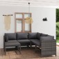 vidaXL 6-tlg. Garten-Lounge-Set mit Kissen Poly Rattan Grau