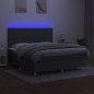 vidaXL Boxspringbett mit Matratze & LED Dunkelgrau 160x200 cm Stoff vidaXL Boxspringbett mit Matratze & LED Dunkelgrau 160x200 cm Stoff