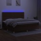 vidaXL Boxspringbett mit Matratze & LED Dunkelbraun 200x200 cm Stoff vidaXL Boxspringbett mit Matratze & LED Dunkelbraun 200x200 cm Stoff