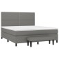 vidaXL Boxspringbett mit Matratze Dunkelgrau 160x200 cm Stoff vidaXL Boxspringbett mit Matratze Dunkelgrau 160x200 cm Stoff