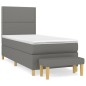 vidaXL Boxspringbett mit Matratze Dunkelgrau 90x190 cm Stoff vidaXL Boxspringbett mit Matratze Dunkelgrau 90x190 cm Stoff