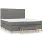 vidaXL Boxspringbett mit Matratze Dunkelgrau 160x200 cm Stoff vidaXL Boxspringbett mit Matratze Dunkelgrau 160x200 cm Stoff