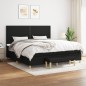vidaXL Boxspringbett mit Matratze Schwarz 200x200 cm Stoff vidaXL Boxspringbett mit Matratze Schwarz 200x200 cm Stoff