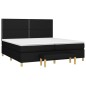 vidaXL Boxspringbett mit Matratze Schwarz 200x200 cm Stoff vidaXL Boxspringbett mit Matratze Schwarz 200x200 cm Stoff