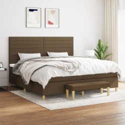 vidaXL Boxspringbett mit Matratze Dunkelbraun 200x200 cm Stoff