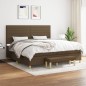 vidaXL Boxspringbett mit Matratze Dunkelbraun 200x200 cm Stoff vidaXL Boxspringbett mit Matratze Dunkelbraun 200x200 cm Stoff