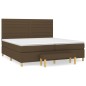 vidaXL Boxspringbett mit Matratze Dunkelbraun 200x200 cm Stoff vidaXL Boxspringbett mit Matratze Dunkelbraun 200x200 cm Stoff