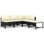 vidaXL 5-tlg. Garten-Lounge-Set mit Kissen Poly Rattan Schwarz vidaXL 5-tlg. Garten-Lounge-Set mit Kissen Poly Rattan Schwarz