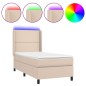 vidaXL Boxspringbett mit Matratze & LED Cappuccino-Braun 80x200cm