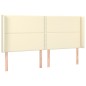 vidaXL Boxspringbett mit Matratze & LED Creme 180x200 cm Kunstleder vidaXL Boxspringbett mit Matratze & LED Creme 180x200 cm Kunstleder