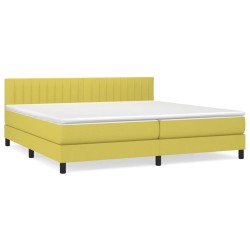 vidaXL Boxspringbett mit Matratze Grün 200x200 cm Stoff