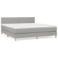 vidaXL Boxspringbett mit Matratze Hellgrau 160x200 cm Stoff vidaXL Boxspringbett mit Matratze Hellgrau 160x200 cm Stoff