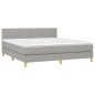 vidaXL Boxspringbett mit Matratze Hellgrau 160x200 cm Stoff vidaXL Boxspringbett mit Matratze Hellgrau 160x200 cm Stoff