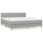 vidaXL Boxspringbett mit Matratze Hellgrau 180x200 cm Stoff vidaXL Boxspringbett mit Matratze Hellgrau 180x200 cm Stoff