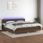 vidaXL Boxspringbett mit Matratze & LED Dunkelbraun 200x200 cm Stoff vidaXL Boxspringbett mit Matratze & LED Dunkelbraun 200x200 cm Stoff