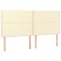 vidaXL Boxspringbett mit Matratze Creme 160x200 cm Kunstleder vidaXL Boxspringbett mit Matratze Creme 160x200 cm Kunstleder