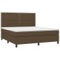 vidaXL Boxspringbett mit Matratze Dunkelbraun 180x200 cm Stoff vidaXL Boxspringbett mit Matratze Dunkelbraun 180x200 cm Stoff