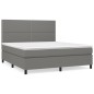 vidaXL Boxspringbett mit Matratze Dunkelgrau 180x200 cm Stoff vidaXL Boxspringbett mit Matratze Dunkelgrau 180x200 cm Stoff