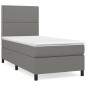 vidaXL Boxspringbett mit Matratze Dunkelgrau 90x190 cm Stoff vidaXL Boxspringbett mit Matratze Dunkelgrau 90x190 cm Stoff