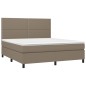 vidaXL Boxspringbett mit Matratze Taupe 160x200 cm Stoff vidaXL Boxspringbett mit Matratze Taupe 160x200 cm Stoff