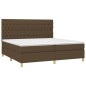 vidaXL Boxspringbett mit Matratze Dunkelbraun 200x200 cm Stoff vidaXL Boxspringbett mit Matratze Dunkelbraun 200x200 cm Stoff