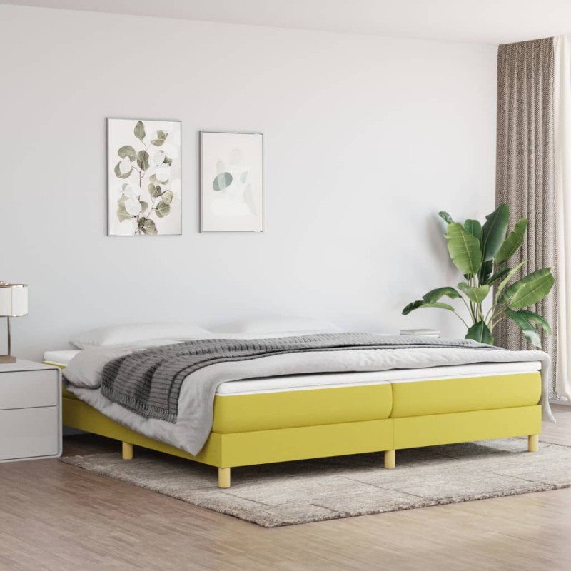 vidaXL Boxspringbett mit Matratze Grün 200x200 cm Stoff vidaXL Boxspringbett mit Matratze Grün 200x200 cm Stoff
