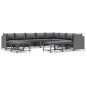 12-tlg. Garten-Lounge-Set mit Kissen Poly Rattan Grau 12-tlg. Garten-Lounge-Set mit Kissen Poly Rattan Grau