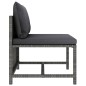 12-tlg. Garten-Lounge-Set mit Kissen Poly Rattan Grau 12-tlg. Garten-Lounge-Set mit Kissen Poly Rattan Grau