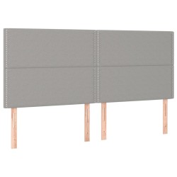 vidaXL Kopfteile 4 Stk. Hellgrau 80x5x78/88 cm Stoff
