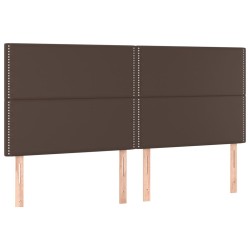 vidaXL Kopfteile 4 Stk. Braun 90x5x78/88 cm Kunstleder