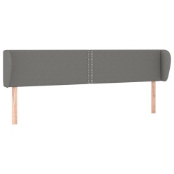 vidaXL Kopfteil mit Ohren Dunkelgrau 183x23x78/88 cm Stoff