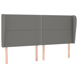 vidaXL Kopfteil mit Ohren Dunkelgrau 183x23x118/128 cm Stoff