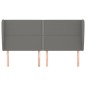 vidaXL Kopfteil mit Ohren Dunkelgrau 183x23x118/128 cm Stoff