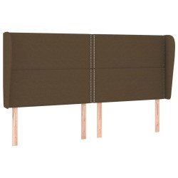 vidaXL Kopfteil mit Ohren Dunkelbraun 183x23x118/128 cm Stoff