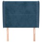 vidaXL Kopfteil mit Ohren Dunkelblau 83x23x118/128 cm Samt