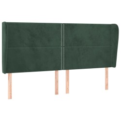vidaXL Kopfteil mit Ohren Dunkelgrün 163x23x118/128 cm Samt