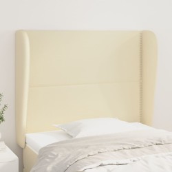 vidaXL Kopfteil mit Ohren Creme 83x23x118/128 cm Kunstleder