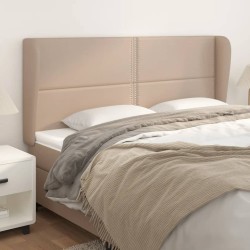 vidaXL Kopfteil mit Ohren Cappuccino-Braun 163x23x118/128cm Kunstleder