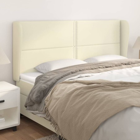 vidaXL Kopfteil mit Ohren Creme 183x23x118/128 cm Kunstleder