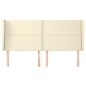 vidaXL Kopfteil mit Ohren Creme 183x23x118/128 cm Kunstleder