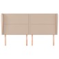 vidaXL Kopfteil mit Ohren Cappuccino-Braun 203x23x118/128cm Kunstleder