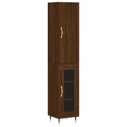 vidaXL Highboard Braun Eichen-Optik 34,5x34x180 cm Holzwerkstoff