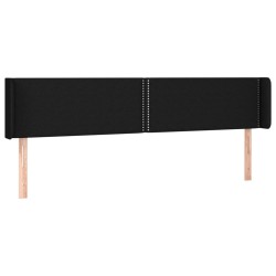vidaXL Kopfteil mit Ohren Schwarz 183x16x78/88 cm Stoff