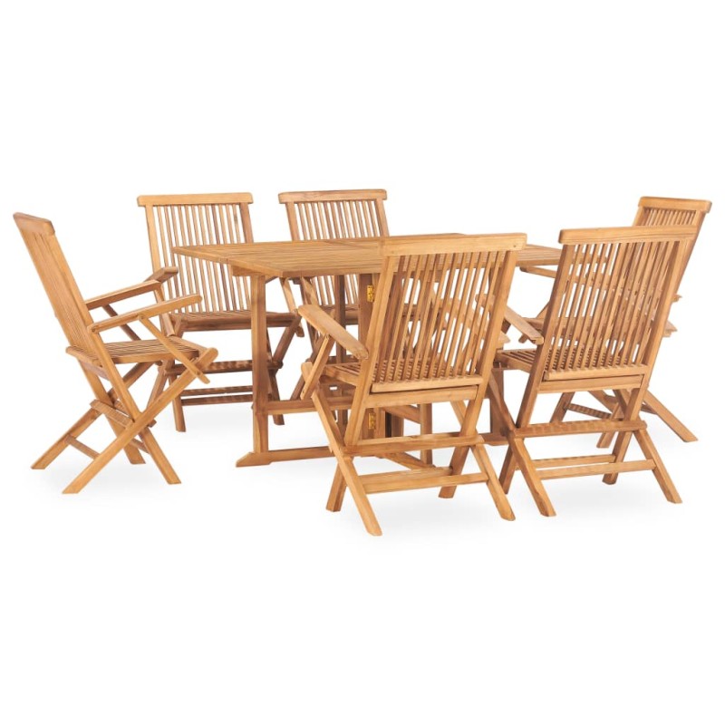 vidaXL 7-tlg. Garten-Essgruppe Klappbar Massivholz Teak vidaXL 7-tlg. Garten-Essgruppe Klappbar Massivholz Teak