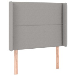 vidaXL Kopfteil mit Ohren Hellgrau 93x16x118/128 cm Stoff