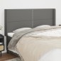 vidaXL Kopfteil mit Ohren Dunkelgrau 183x16x118/128 cm Stoff