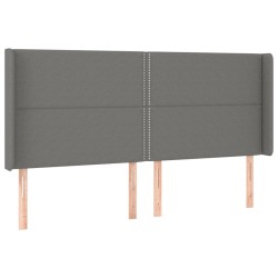 vidaXL Kopfteil mit Ohren Dunkelgrau 183x16x118/128 cm Stoff