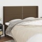 vidaXL Kopfteil mit Ohren Dunkelbraun 183x16x118/128 cm Stoff vidaXL Kopfteil mit Ohren Dunkelbraun 183x16x118/128 cm Stoff